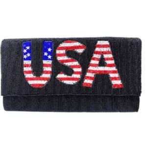 Beaded USA Clutch